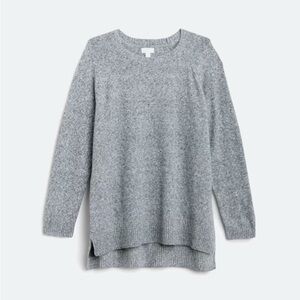 Market & Spruce Heathered Light Blue Crew Neck Sweater
